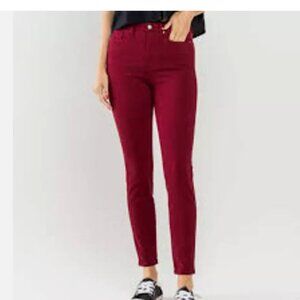 Judy Blue Burgundy Skinny Fit High Rise Stretch Denim Jeans SIZE 15/32